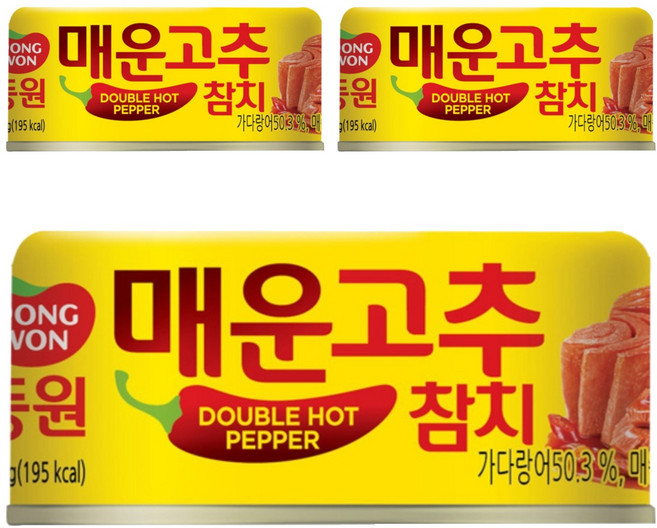 Dongwon 辣味金槍魚罐頭, 150g, 3罐