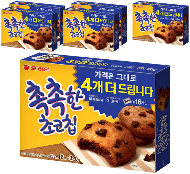 오리온 촉촉한 초코칩, 320g, 6개