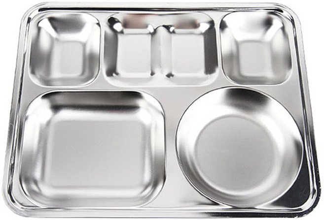 시샘 304 국산 4찬 스텐 식판, 실버, 1개
