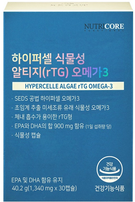 뉴트리코어 하이퍼셀 식물성 알티지 오메가3, 30정, 1개