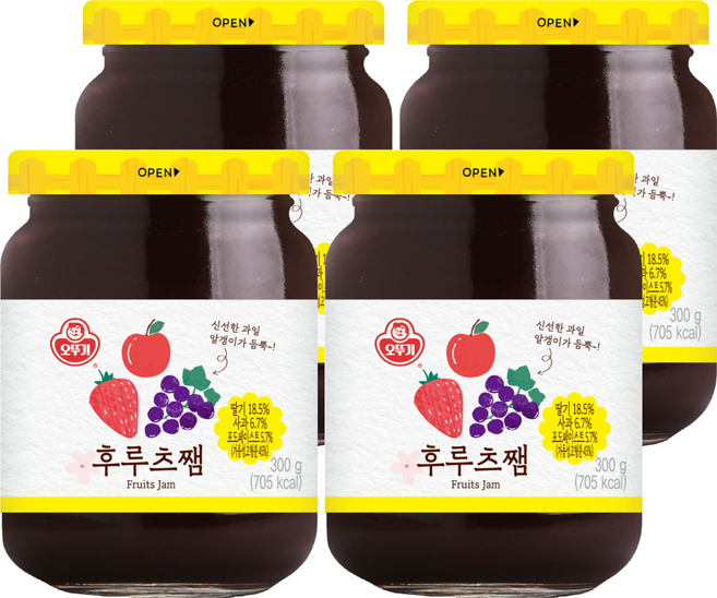 오뚜기 후르츠쨈, 300g, 4개