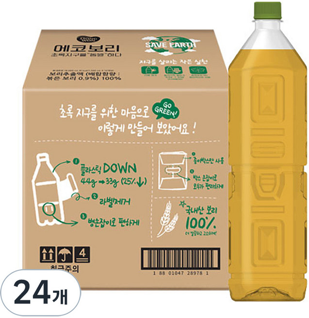 동원 무라벨 에코보리, 1.5L, 24개