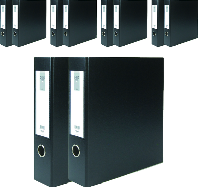 마이다스 D링 합지 바인더 명찰형 3공 A4 7cm, 흑색, 10개