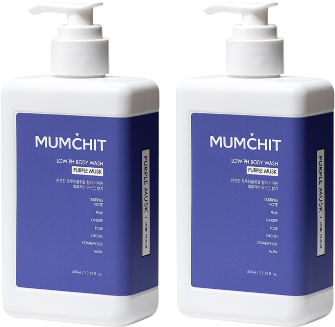MUMCHIT 默契 pH5.5香氛沐浴乳 氣質紫麝香, 400ml, 2瓶