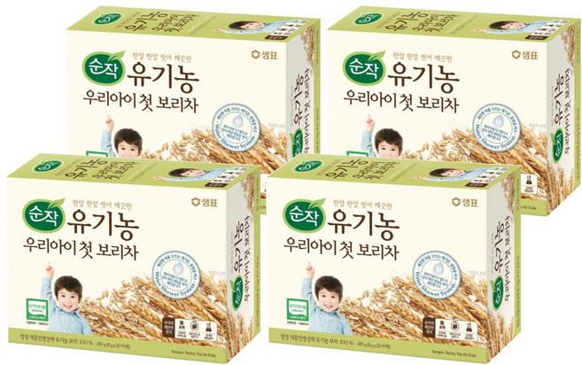 순작 유기농 우리아이 첫 보리차 티백, 8g, 20개입, 4개