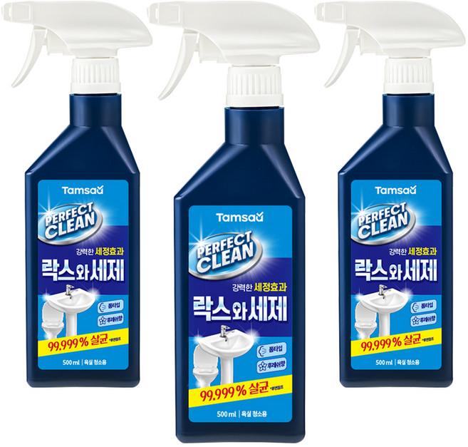 탐사 살균 99.9% 락스와세제 폼 스프레이 후레쉬향, 500ml, 3개