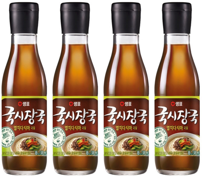 샘표 국시장국 멸치다시마 국물, 345ml, 4개
