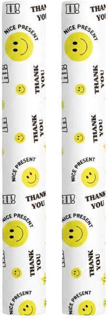 comet 笑臉圖案包裝紙捲 17m, 2個, 白色