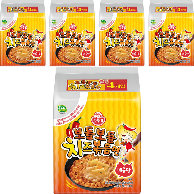 오뚜기 보들보들 치즈볶음면 매운맛 130g, 20개