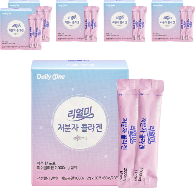 데일리원 리얼미 저분자콜라겐 30p, 60g, 6박스