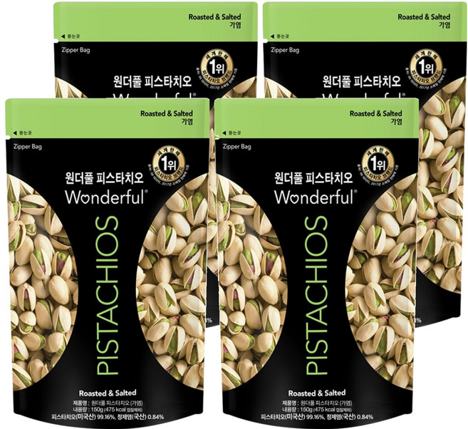 원더풀피스타치오 가염, 150g, 4개