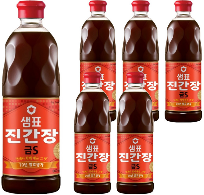 샘표 진간장 금S, 860ml, 6개