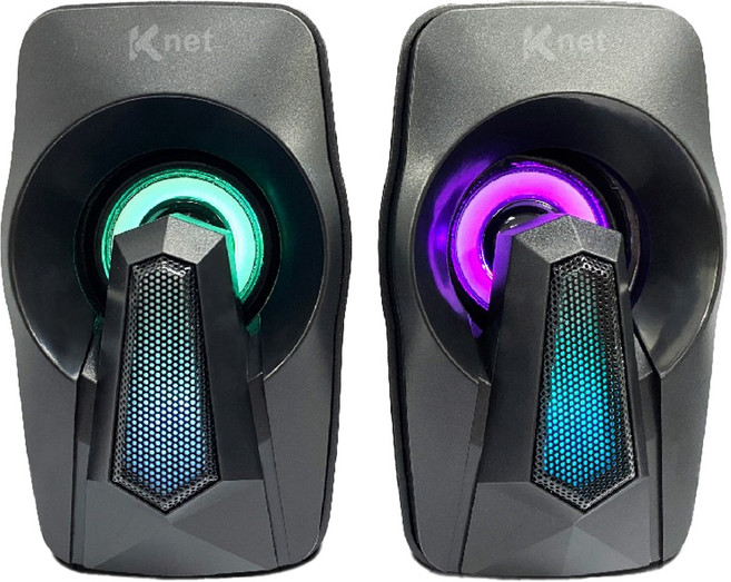 KTnet 廣鐸 LED 2件式彩漾藍芽喇叭 USB供電 3.5AUX輸入, QB81, 黑色