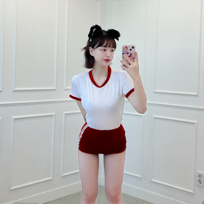 칸타유니버스 여성용 부르마 일본 체육복 코스프레 상하의 세트