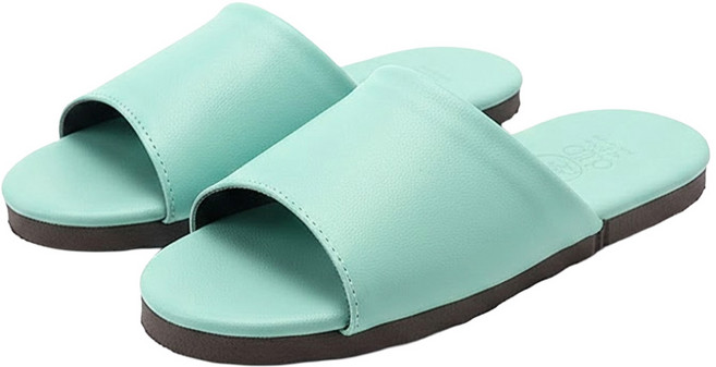 TAIWAN SLIPPER 台灣犀利趴 兒童簡約皮質拖鞋, 熊大綠, 1雙