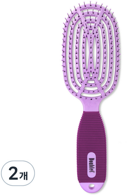 뉴웨이 헤어브러쉬 더블씨, Purple, 2개