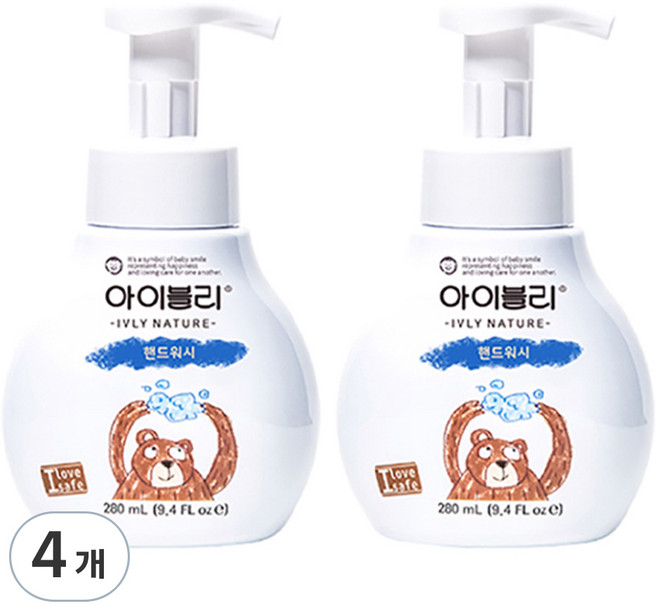 아이블리네이처 손 세정제, 단일향, 4개, 280ml