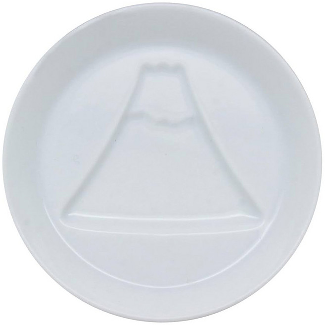 可見富士山醬油小碟 8.2x8.2cm 高1.8cm 日本產, 白色, 1個