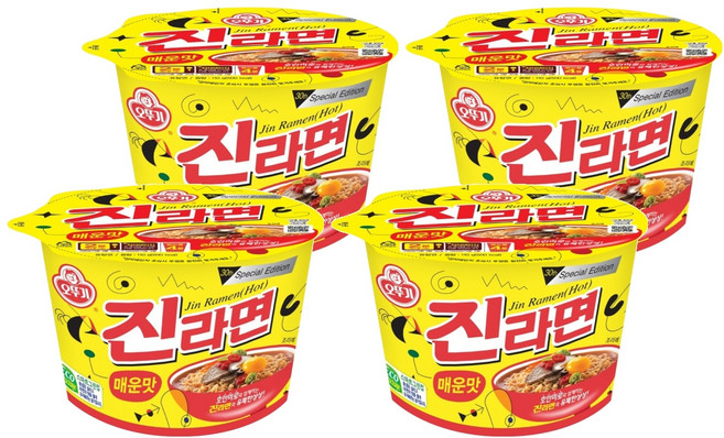 오뚜기 진라면 매운맛 110g, 4개