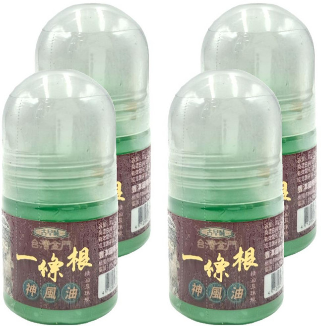 金牌一條根 古早味 一條根神風油滾珠瓶, 1入, 4罐