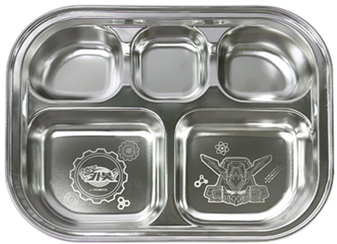 LE BARN Hello Carbot 15 可堆疊不鏽鋼5格餐盤, 混合色, 1個, 單品