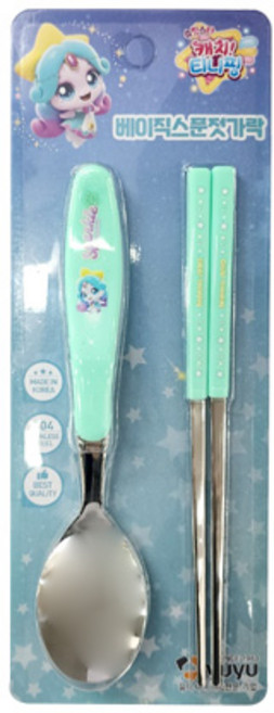 르번 아동용 슈팅스타 캐치티니핑 베이직 스푼 + 젓가락 세트, 초롱핑, 스푼 +  젓가락, 1세트