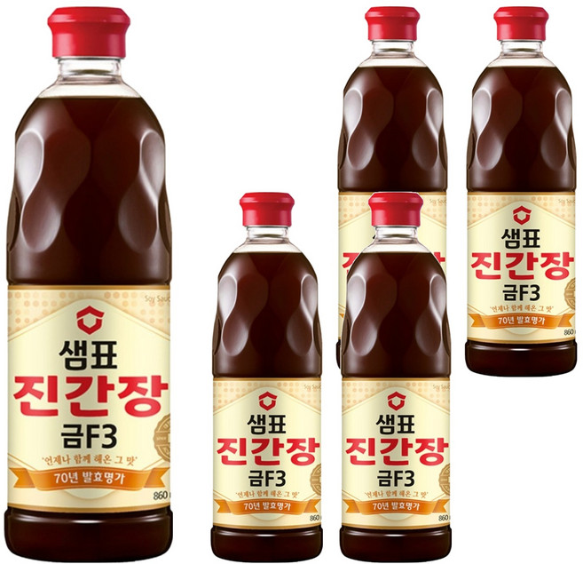 샘표 진간장 금F3, 860ml, 5개