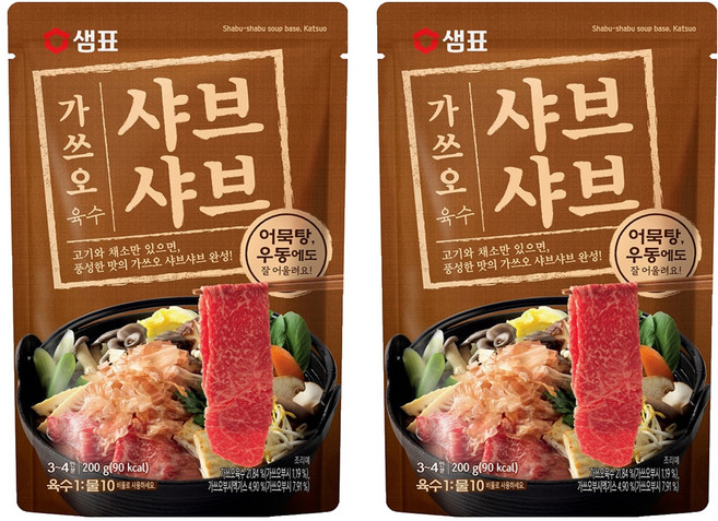 샘표 가쓰오 샤브샤브 육수 3~4인분, 200g, 2개