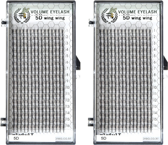 미앤비즈 볼륨 아이래쉬 5D 윙윙 속눈썹 C컬 11mm, 2개
