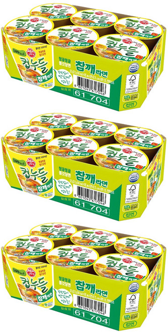 오뚜기 컵누들 참깨라면 37.5g, 18개