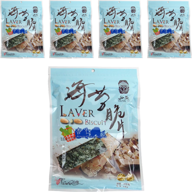 弘益 海苔杏仁脆片, 40g, 5包
