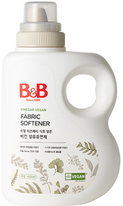 비앤비 유아 무향 비건 섬유유연제 용기형, 1.5L, 1개