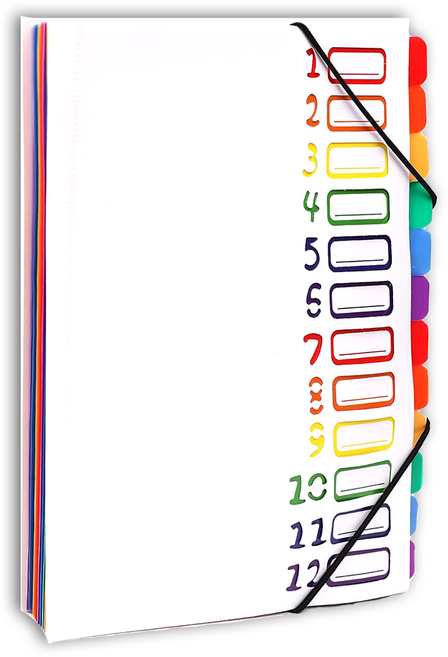 유니비 24포켓 레인보우 휴대용 도큐먼트 파일, 화이트, 1개