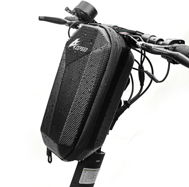 에이스피드 하드시리즈 자전거 핸들 가방 4L 대용량, 블랙, 1개