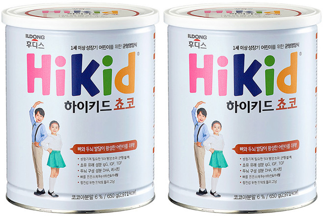일동후디스 하이키드 쵸코 영양식, 코코아맛, 650g, 2개
