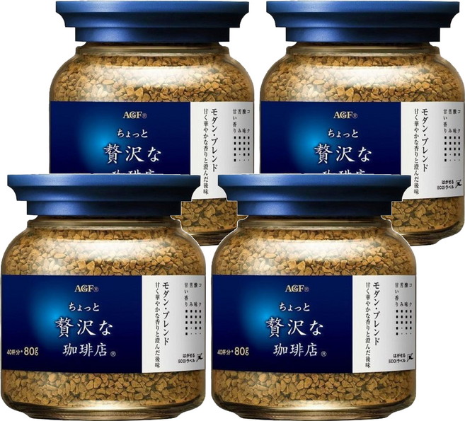 AGF 微奢華咖啡店 華麗柔順咖啡, 80g, 1入, 4罐