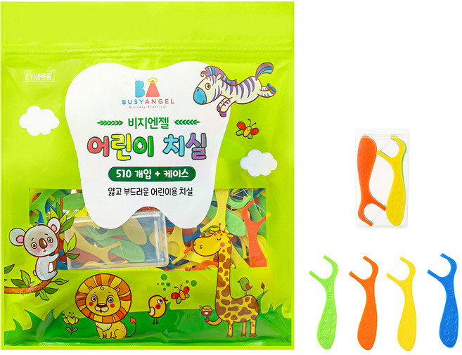 비지엔젤 국내생산 어린이 치실 510p + 케이스, 1개