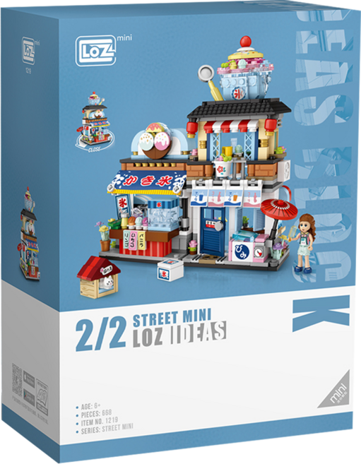 LoZ 積木玩具 刨冰店, 刨冰店 多色, 1盒