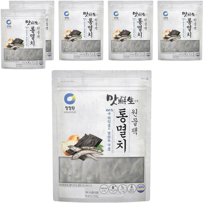 청정원 맛선생 통멸치 원물팩, 75g, 6개