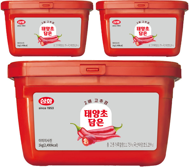 삼화식품 태양초 담은 2배 고추장, 1kg, 3개