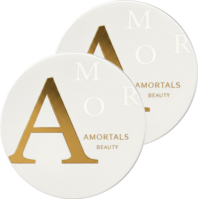 AMORTALS 爾木萄 高清絲霧散粉 附刷子 8.5g, 104 微閃透, 2個