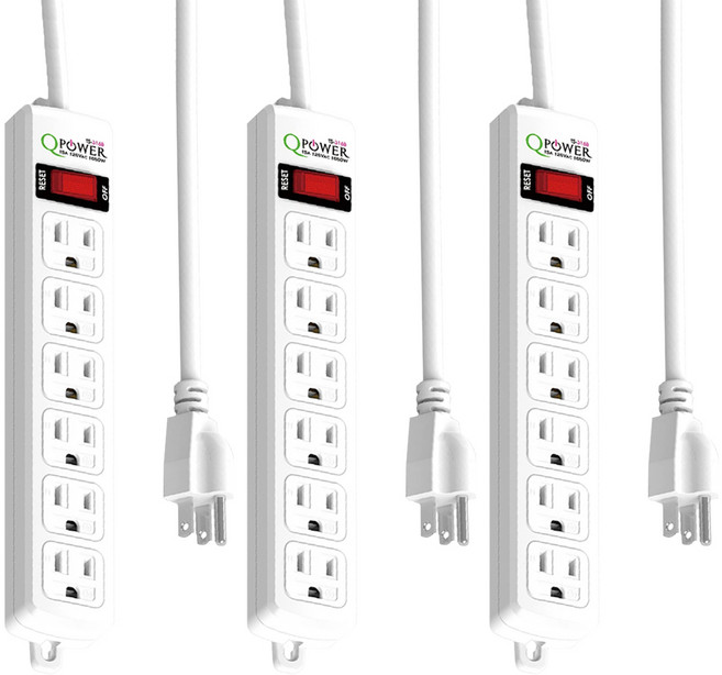 Tyson 太順電業 QPOWER 太超值 1切6座延長線, 1.8m, 素色 延長線 白色, 3條