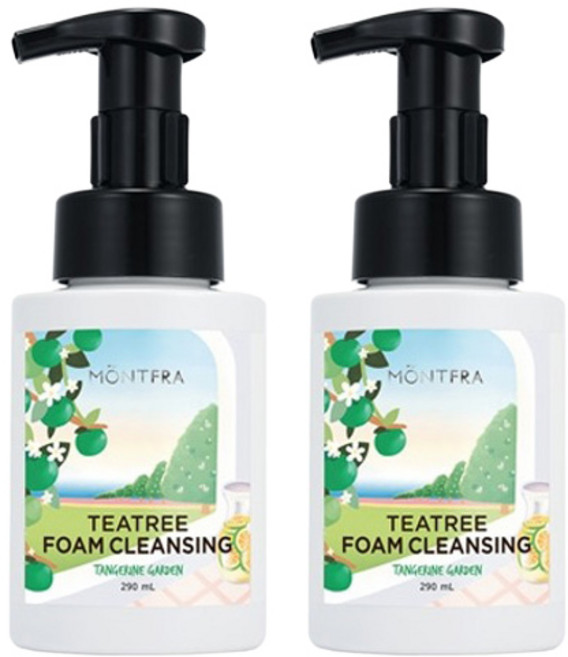 몽프라 약산성 티트리 폼클렌징 탠저린가든, 2개, 290ml