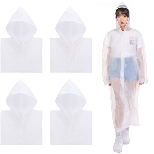 베이스알파에센셜 고급 EVA 다회용 레인코트 4개입