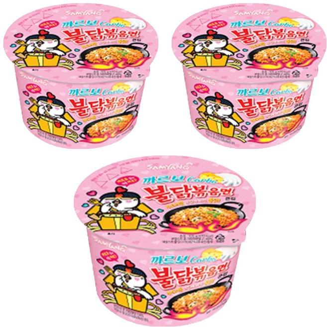 삼양 큰컵 까르보 불닭볶음면 105g, 3개