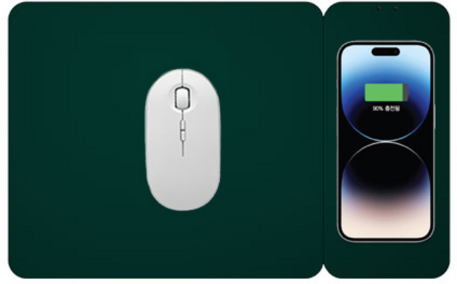 엔보우 고속 무선충전 15W 분리형 마우스 패드 WCPADM, 딥그린, 1개