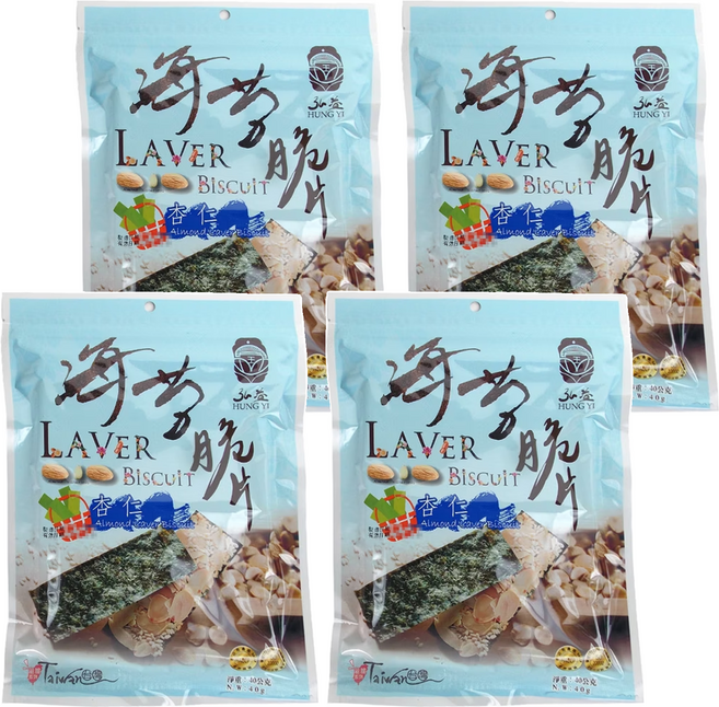 弘益 海苔杏仁脆片, 40g, 4包