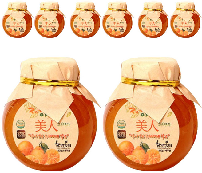 제주이야기 미인 화이바 꼬마 한라봉차, 200g, 1개입, 8개