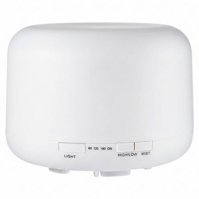 LifeShopping 香氛水氧機 500ml 附遙控器 彩光, CAAD026C, 無印風 白色