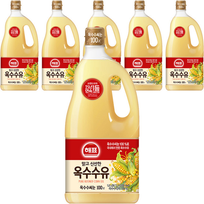 해표 옥수수유, 1.8L, 6개